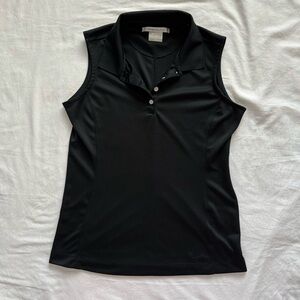 Nike Black Sleeveless Polo Top